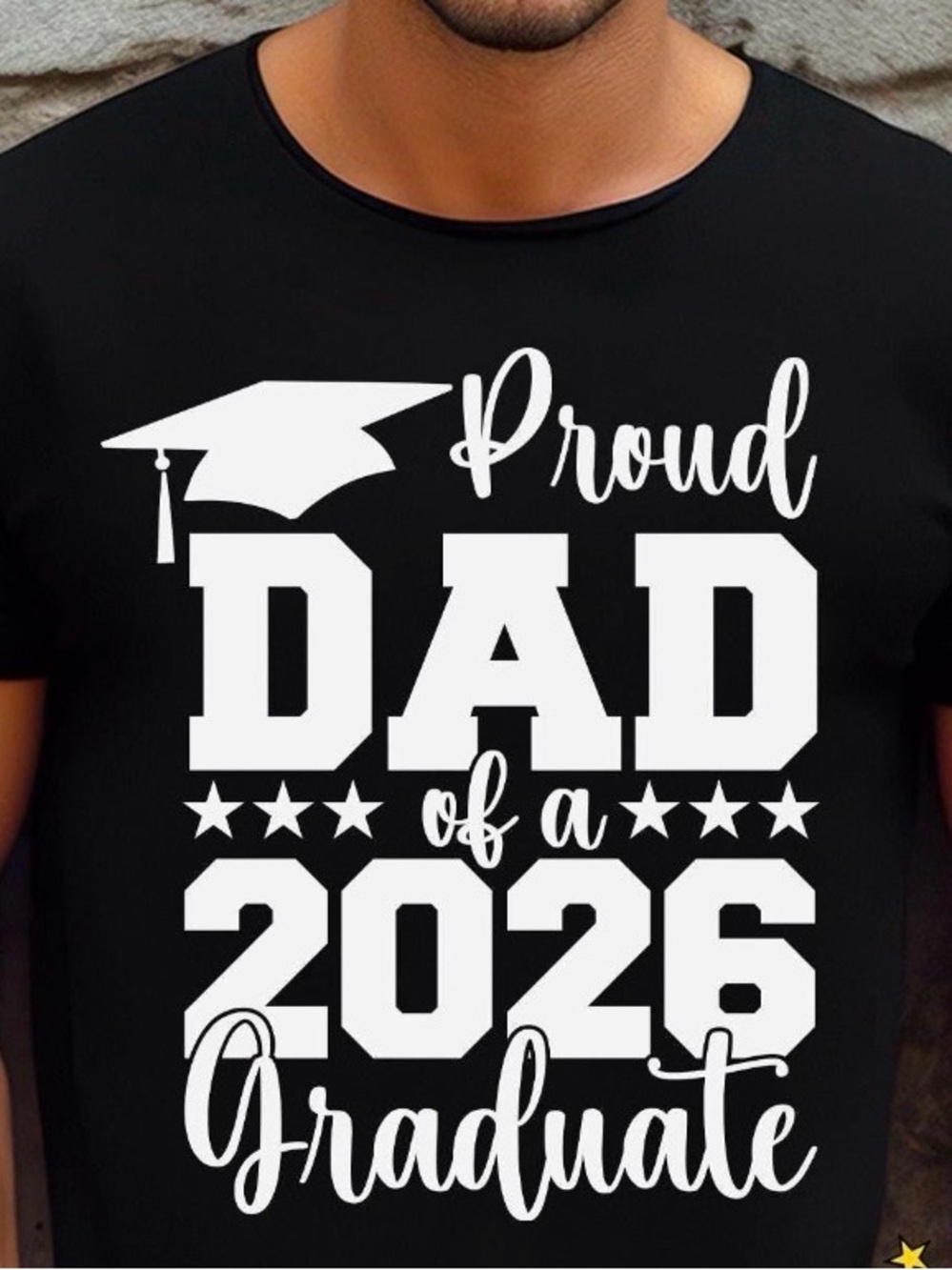 Proud Dad of a 2026 Graduate Short Sleeve T-Shirt - Black